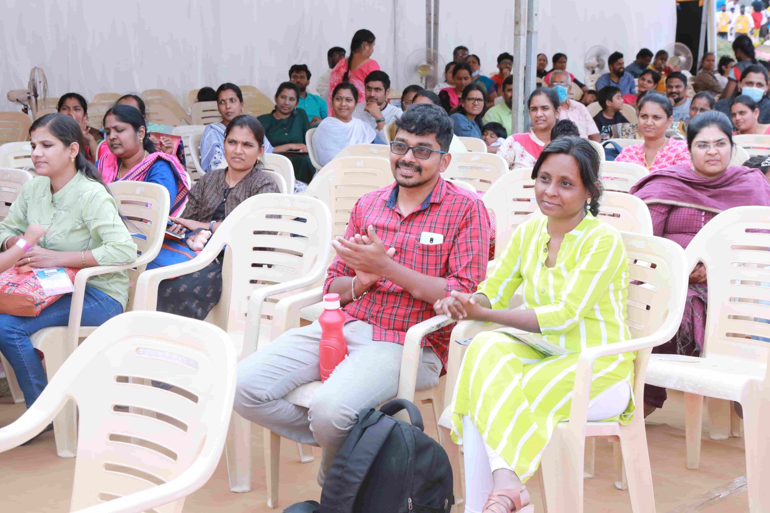 Parents eagerly participating in the fest conducted by CM International School.