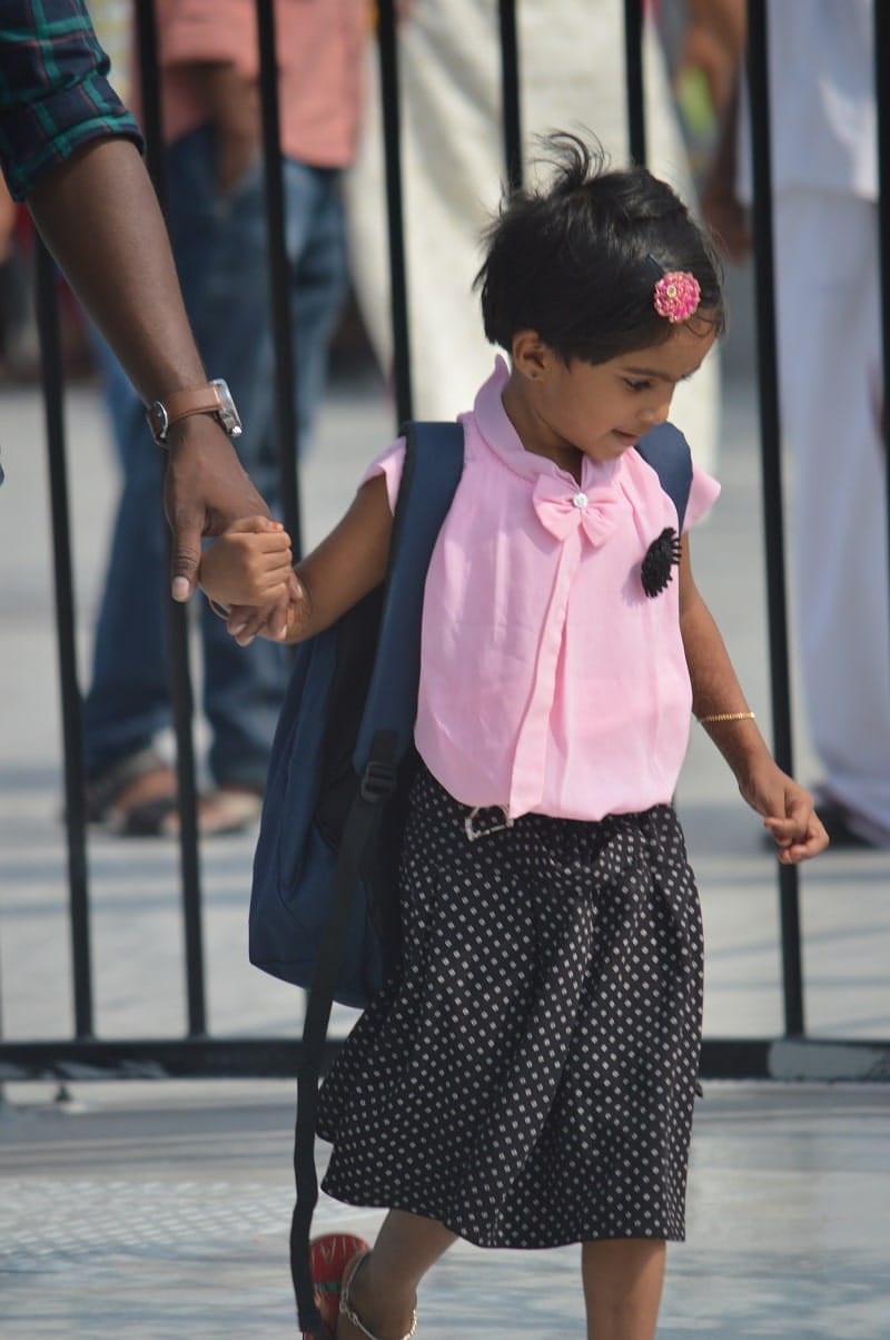 A happy student at the time of dispersal at CMIS.