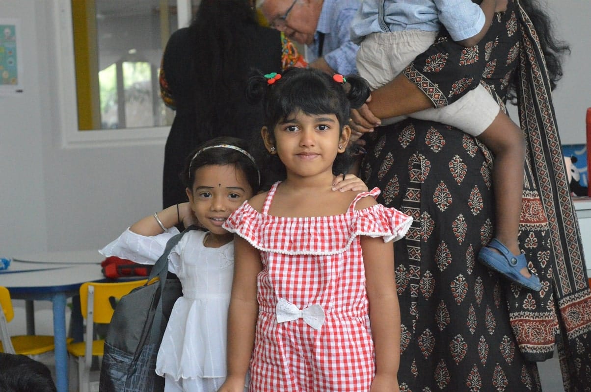 Two happy small girls at the Top CBSE school, CMIS.