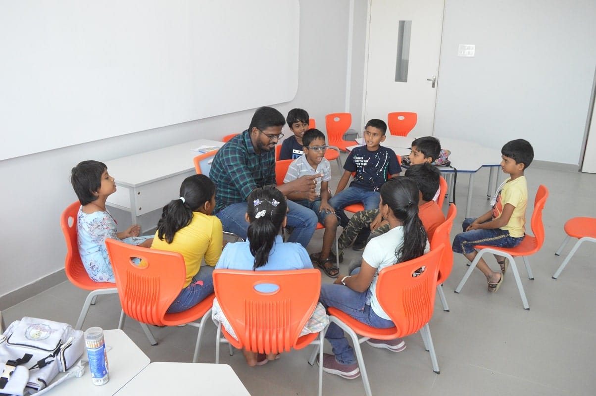 An interactive session with students and staff at CMIS.