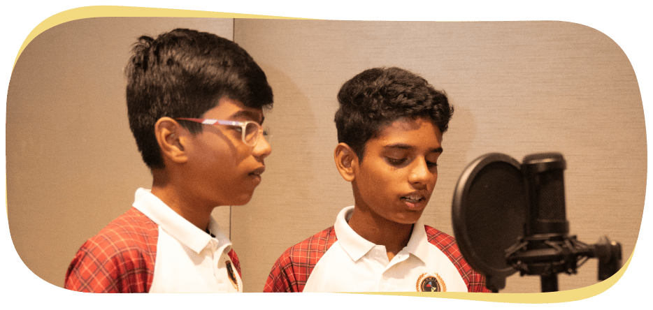 Students of CMIS learning language studies in theatre.